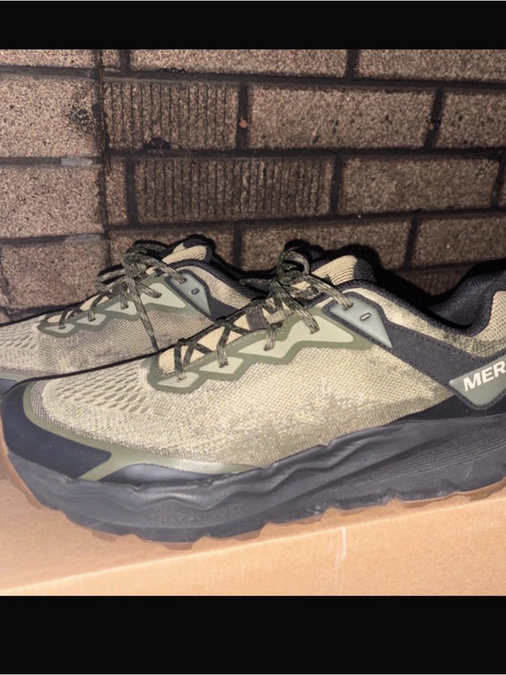 Merrell Men's Olive/Black Trail Running Sneakers